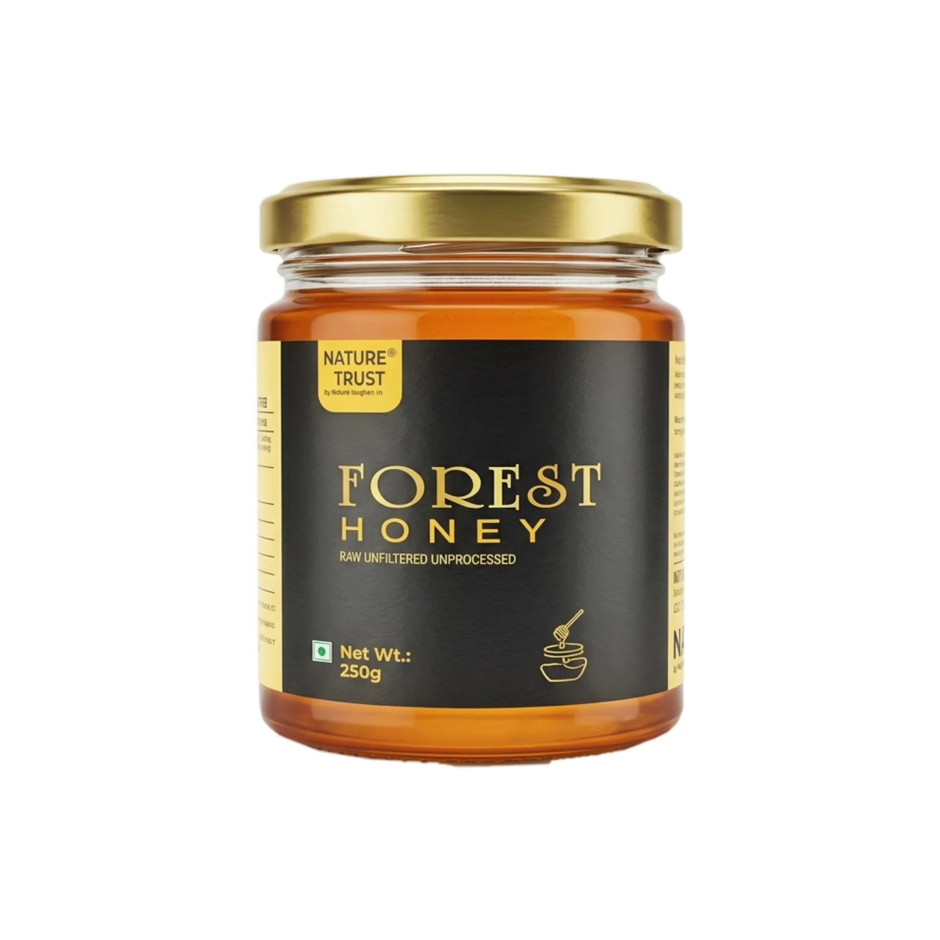 Nature Trust Raw Forest Honey,250 Gram, Wild, Unprocessed, Unheated, Non Pasteurized, Original Honey 100% Pure and Natural (250gm)