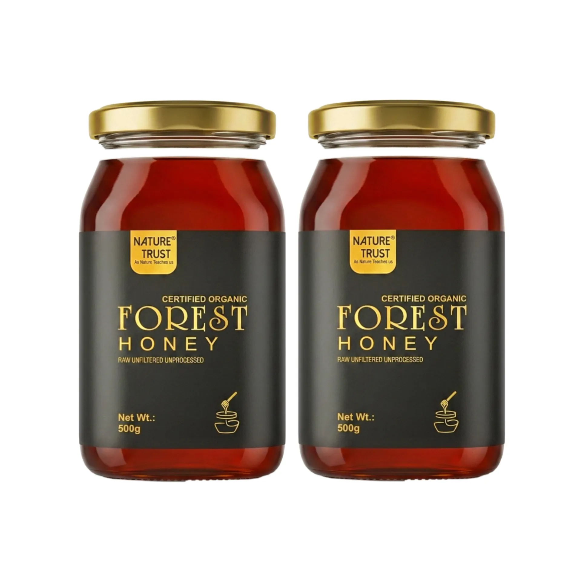 Nature Trust Raw Forest Honey 500g-100% Pure and Natural, Collected from Deep Forest(pack of 2)