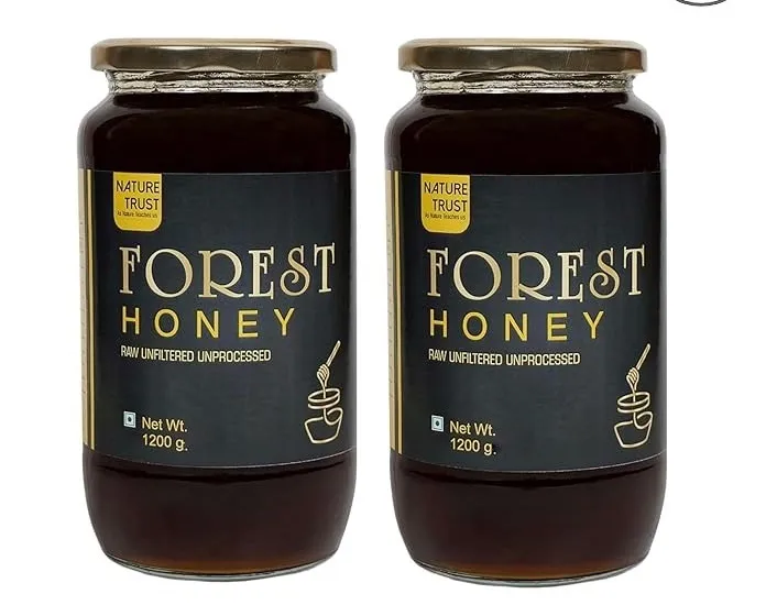 Nature Trust Raw Forest Honey,1200 Gram Original Honey 100% Pure and Natural (1.2 Kg Pack of 2)