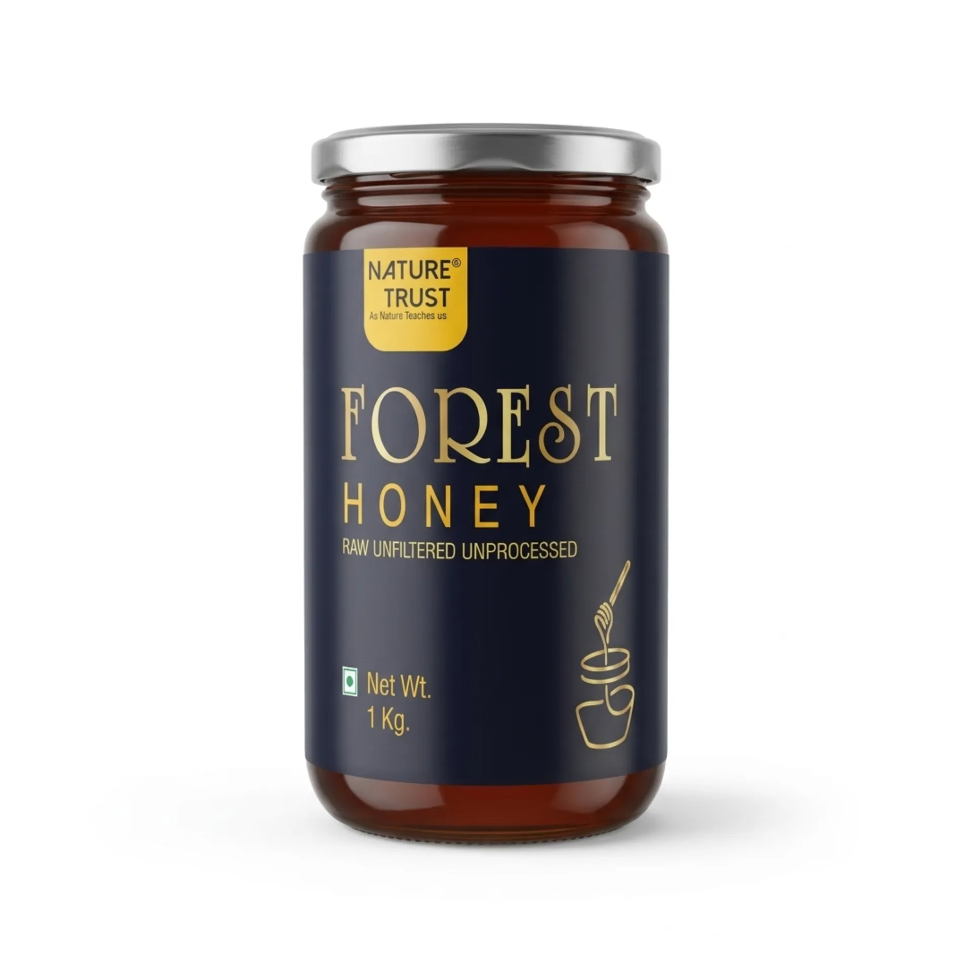 Nature Trust Forest Honey,1kg, Wild, Unprocessed, Unheated, Non Pasteurized, Original Honey 100% Pure and Natural (1,Kg)